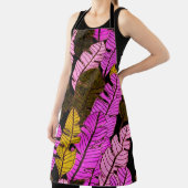 手で描いた熱帯のとシームレスなパタ葉ーン。  エプロン (インサイチュ)