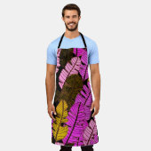 手で描いた熱帯のとシームレスなパタ葉ーン。  エプロン (着用した状態)