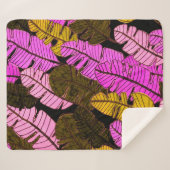 手で描いた熱帯のとシームレスなパタ葉ーン。 シェルパブランケット (正面(横))