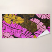 手で描いた熱帯のとシームレスなパタ葉ーン。  バスタオル (バスタオル)