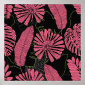 手で描いた熱帯葉のエキゾチック植物。熱帯性 ポスター (正面)