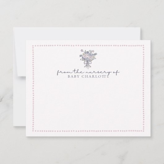 手で描いた花、点々のある子供部屋から枠 招待状 (正面)