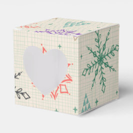 手で描いた雪片クリスマスツリー数々のカラー フェイバーボックス