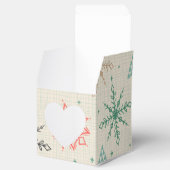 手で描いた雪片クリスマスツリー数々のカラー フェイバーボックス (オープン)