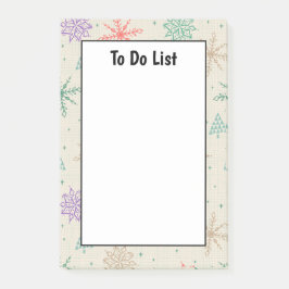 手で描いた雪片クリスマスツリー数々のカラー ポストイット