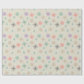 手で描いた雪片クリスマスツリー数々のカラー ラッピングペーパー (フラット)