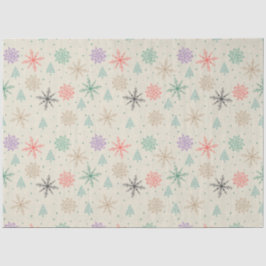 手で描いた雪片クリスマスツリー数々のカラー 薄葉紙