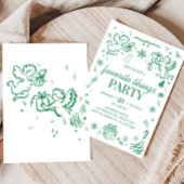 手で描お気に入りのいたクリスマスパーティー 招待状