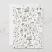 手で描お洒落いたクリスマスのパーティー 招待状 (裏面)