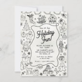 手で描お洒落いたクリスマスのパーティー 招待状 (正面)