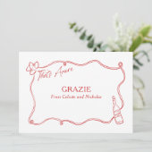 手で描かれたイタリアングラジー結婚ー サンキューカード (スタンド正面)