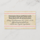 手で描かれたクレヨンの糸クロシェのフックは粗末なシック 名刺 (裏面)