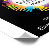 手で描かれた人種差別のカラフルなし ポスター (角)