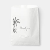 手で描かれた熱帯のヤシの木の目的地の結婚式 フェイバーバッグ (正面)