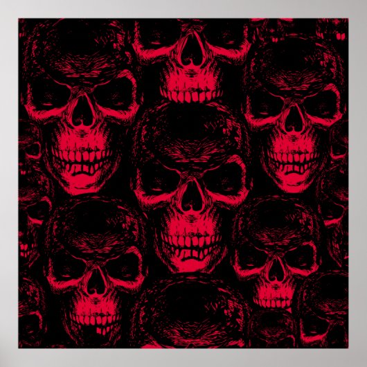 手で描かれた邪悪な人間のリスクとシームレスなパターン ポスター (正面)