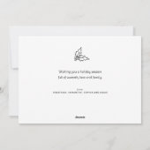 手で描かれた鱗状のドードルフレームフォトクリスマス シーズンカード (裏面)