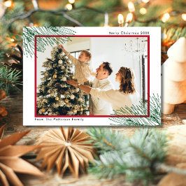 手で描エレガントいた緑のミニマルなクリスマス シーズンカード