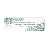 手で描エレガントいた緑のミニマルなクリスマス ラベル (正面)