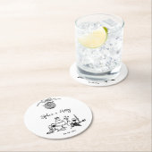 手で描ファンキーいたお洒落結婚の ラウンドペーパーコースター (インサイチュ)