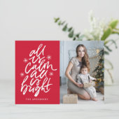 手で文字すべて穏やかである全て明るい赤の写真 シーズンカード (スタンド正面)