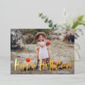 手で書いたハロウィーンの写真 箔シーズンカード (立ち正面)