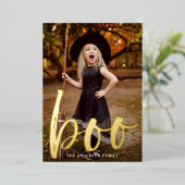 手で書いたブーのハロウィーン 箔シーズンカード (立ち正面)
