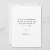 手で書いた書宗教のバプテスマが感謝 サンキューカード (裏面)