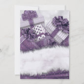 手で書かれた紫の雪の写真クリスマスカード シーズンカード (裏面)