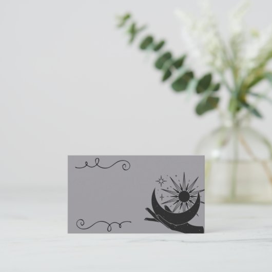 手で月と日を持つ 名刺 (スタンド正面)