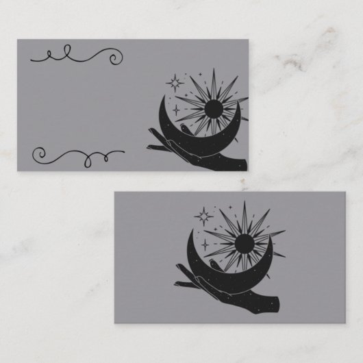手で月と日を持つ 名刺 (正面/裏面)