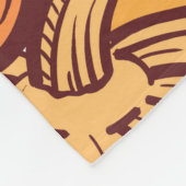 手で溺れたヴィンテージカボチャと葉の継ぎ目なし フリースブランケット (角)