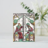 手で着色した錬金術ツール ポストカード (スタンド正面)