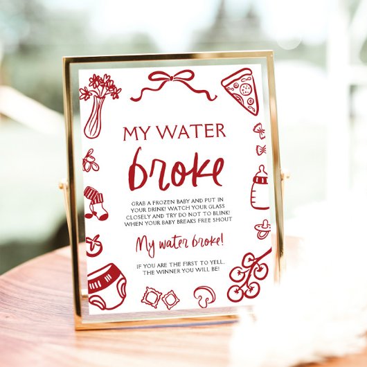 手で私のイタリアン水を引いた赤ちゃんシャワーのゲームを壊した ポスター