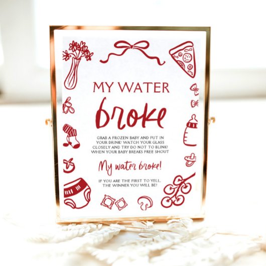 手で私のイタリアン水を引いた赤ちゃんシャワーのゲームを壊した ポスター