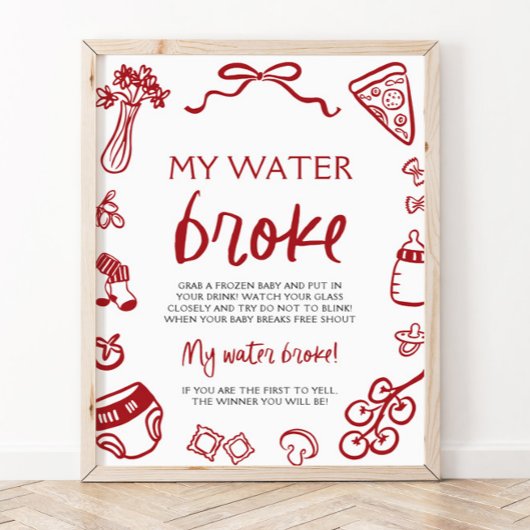 手で私のイタリアン水を引いた赤ちゃんシャワーのゲームを壊した ポスター