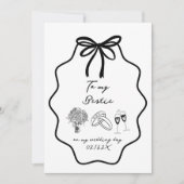 手で私のベストに弓を引結婚く 招待状 (正面)