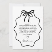 手で私の花の女の子に弓を引結婚く 招待状 (裏面)