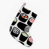 手で継絵を描ぎ目のない模様をV型アジア料理と一緒に作る スモールクリスマスストッキング (正面 (吊り時))