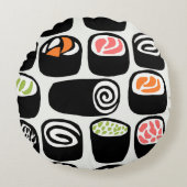 手で継絵を描ぎ目のない模様をV型アジア料理と一緒に作る ラウンドクッション (正面)