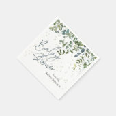 手で緑豊書かなユーカリ赤ちゃんシャワー スタンダードカクテルナプキン (角)