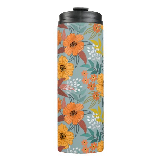 手で花をカラフル縫い目のない模様にする タンブラー (正面)