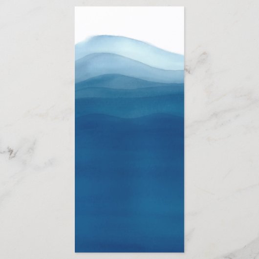 手で行う青い水グラデーション色の波 メニュー (裏面)