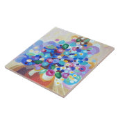 手で見た宝石の明るい花色彩の鮮やか咲き タイル (側面)