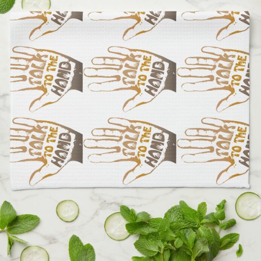 手で話す キッチンタオル (折り畳み)