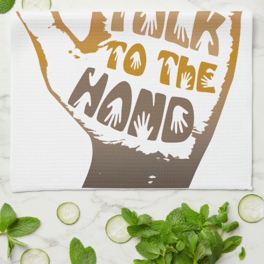 手で話す キッチンタオル (折り畳み)