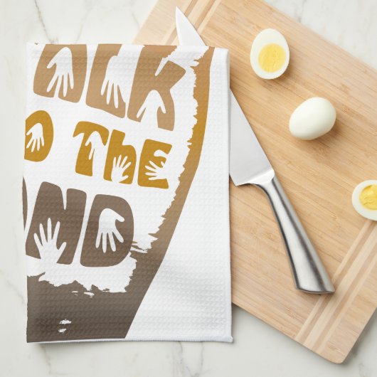 手で話す キッチンタオル (四つ折り)