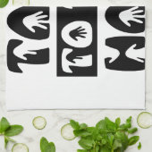 手で話す キッチンタオル (折り畳み)