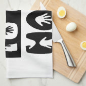 手で話す キッチンタオル (四つ折り)