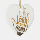 手で話す セラミックオーナメント (右)