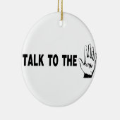 手で話す セラミックオーナメント (右)